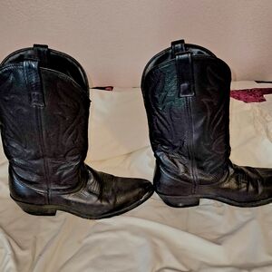 Black Leather Cowboy boots, men's size 9D